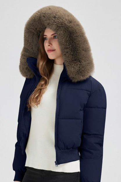 Quilted Hooded Puffer Short Coat