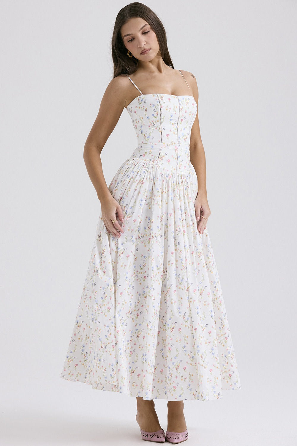 Romantic Tiered A-Line Floral Dress