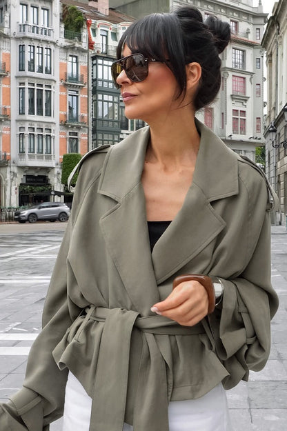 Oversized Collar Wrap Waist Coat
