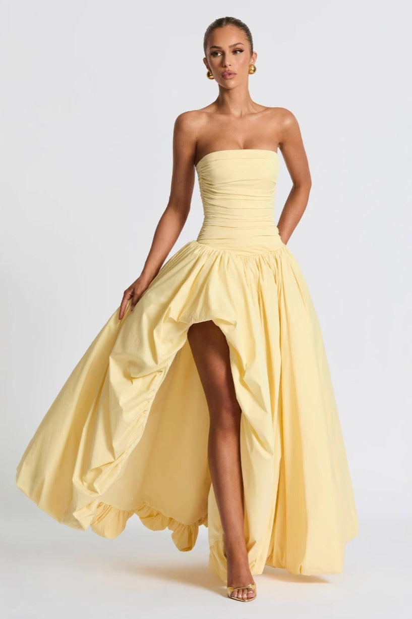 Solid Color Tie Front Bodycon Prom Dress