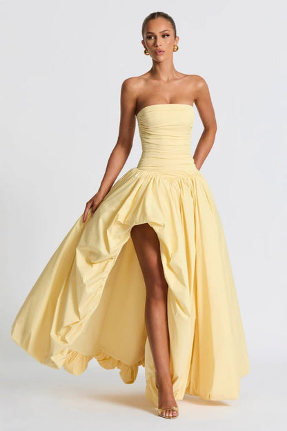 Solid Color Tie Front Bodycon Prom Dress