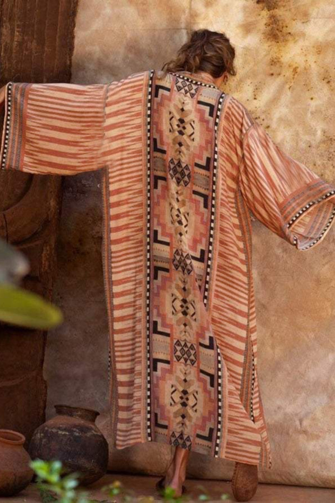 Geometric Print Loose Fit Beachwear Cover Up