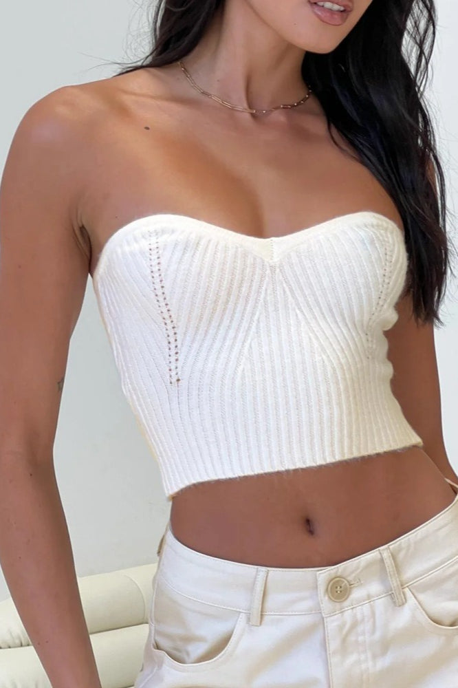 Bodycon Openwork Band Knit Top