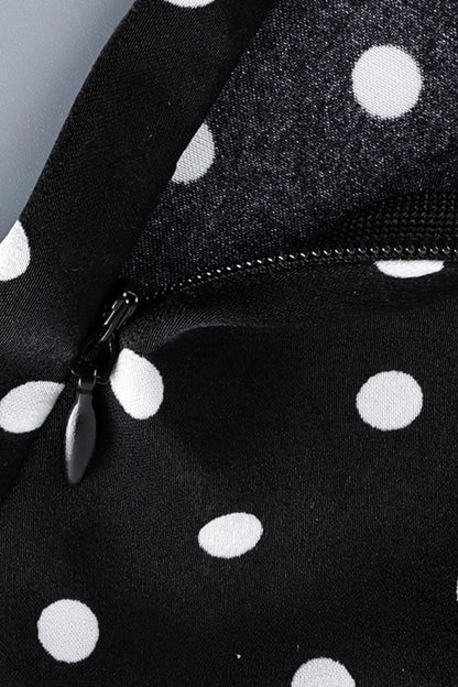 Polka Dot Halter Cami Straight Maxi Skirt Set
