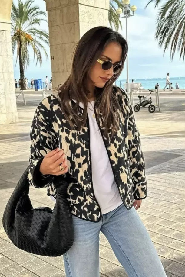 Textured Animal Print Jacket
