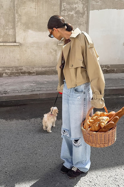 Double Breasted Oversized Utility Coat