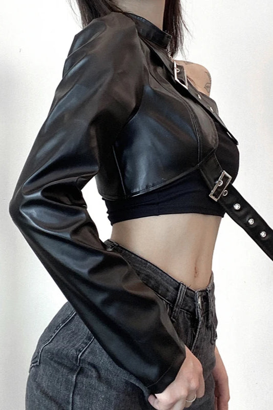 Asymmetrical Punk Crop Jacket