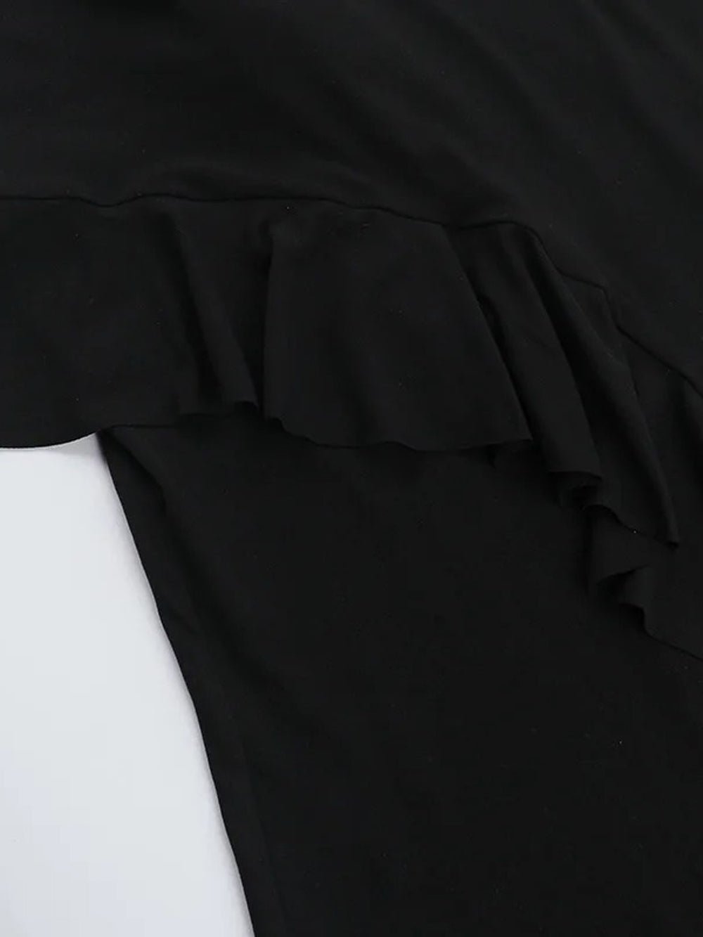Cowl Neck Spaghetti Strap Side Ruffle Drape Bodycon Maxi Dress