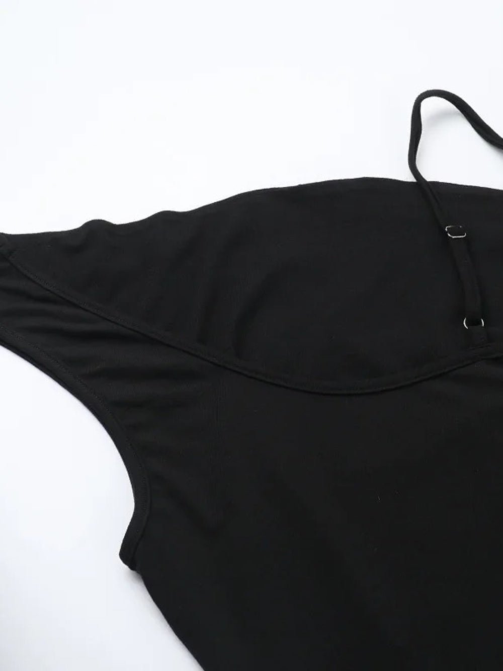 Cowl Neck Spaghetti Strap Side Ruffle Drape Bodycon Maxi Dress