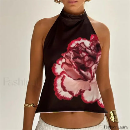 Floral Boho Backless Crop Top