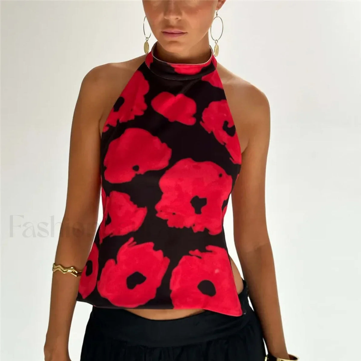 Floral Boho Backless Crop Top