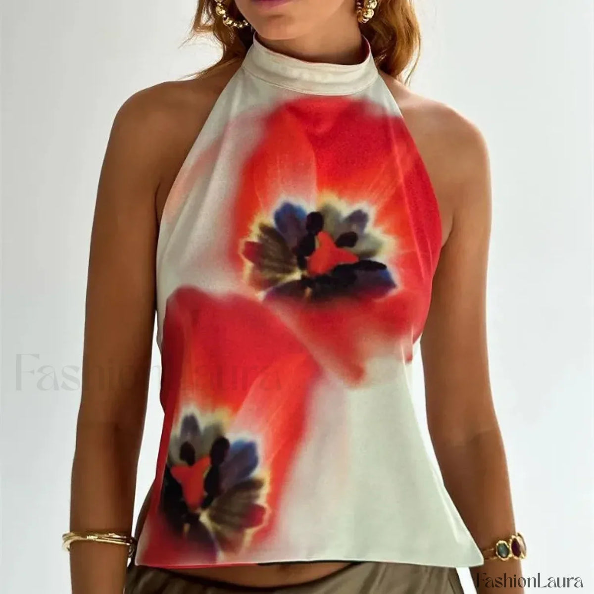 Floral Boho Backless Crop Top