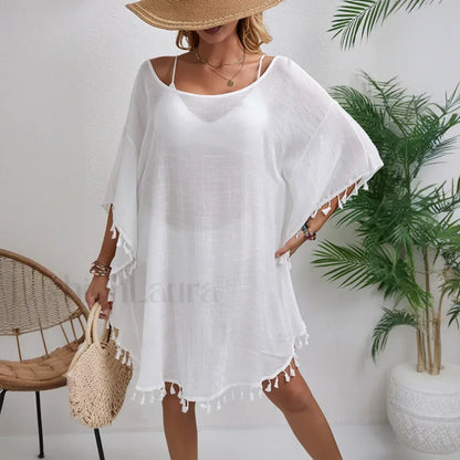 Floral Chiffon Short Sleeve Cover Up