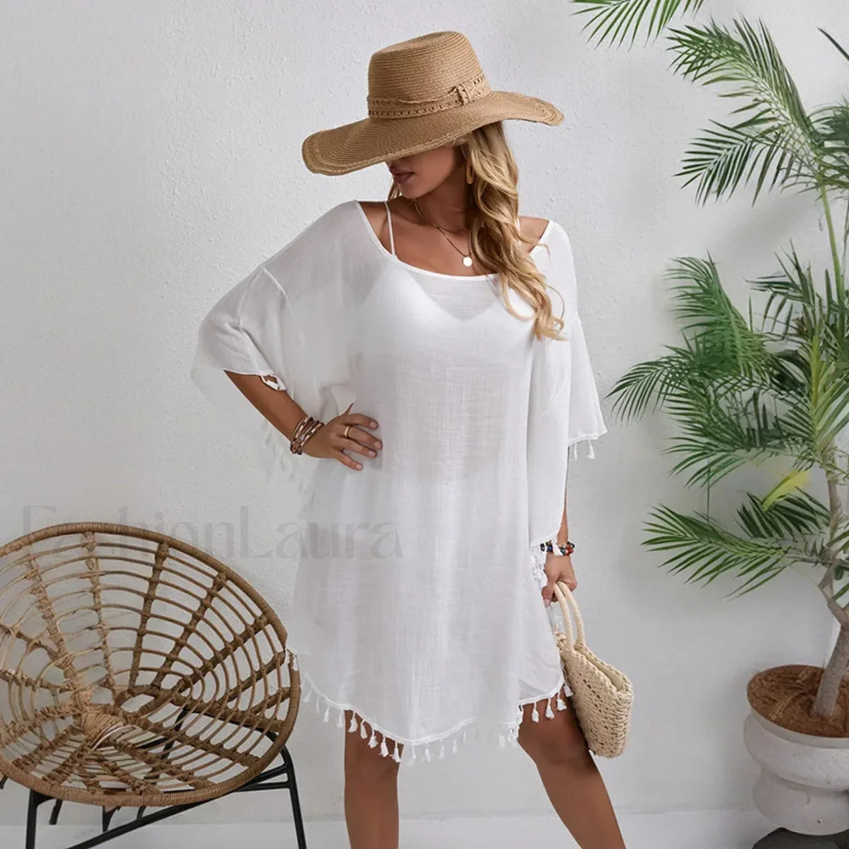 Floral Chiffon Short Sleeve Cover Up