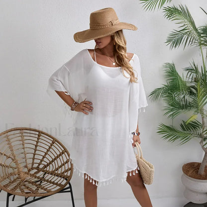 Floral Chiffon Short Sleeve Cover Up