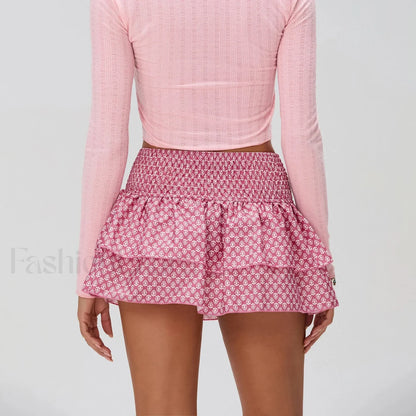 Floral Pleated Bohemian Mini Skirt