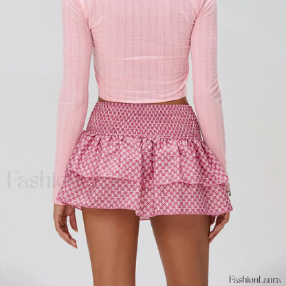 Floral Pleated Bohemian Mini Skirt