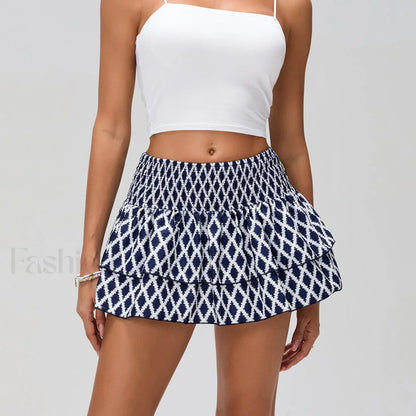 Floral Pleated Bohemian Mini Skirt