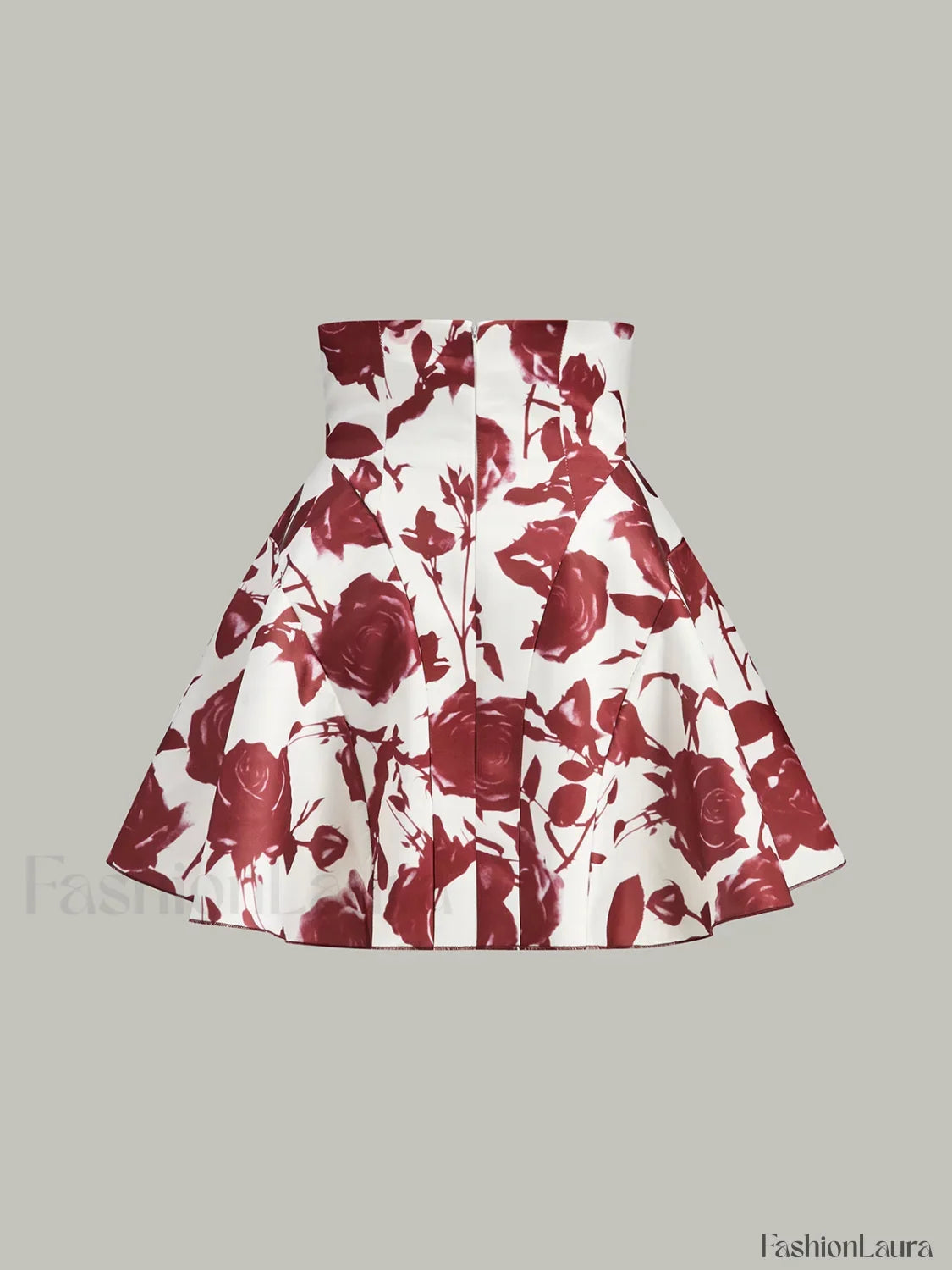 Floral Print Button-Detail Skirt