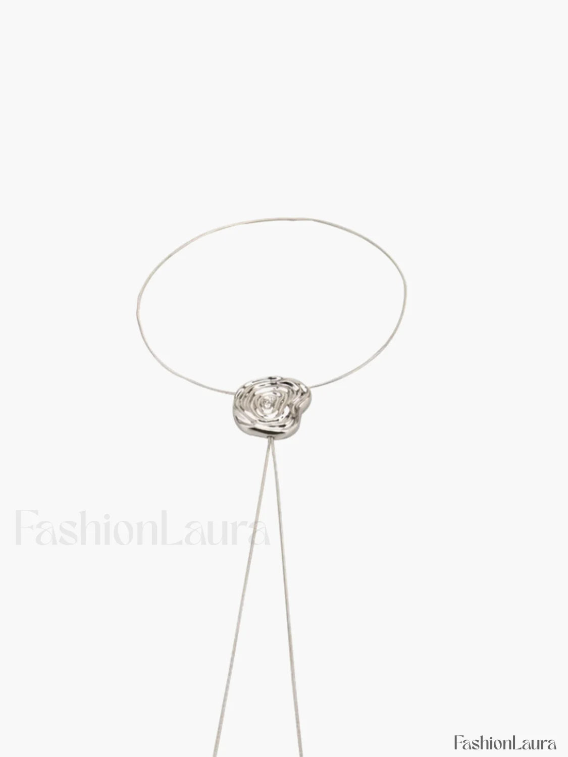 Flower Decor Graceful Drawstring Necklace