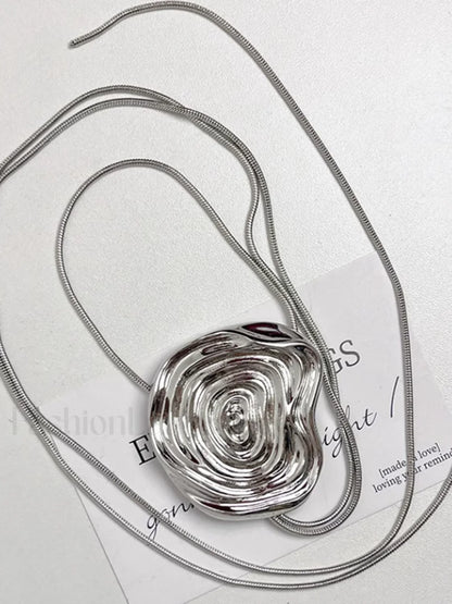 Flower Decor Graceful Drawstring Necklace
