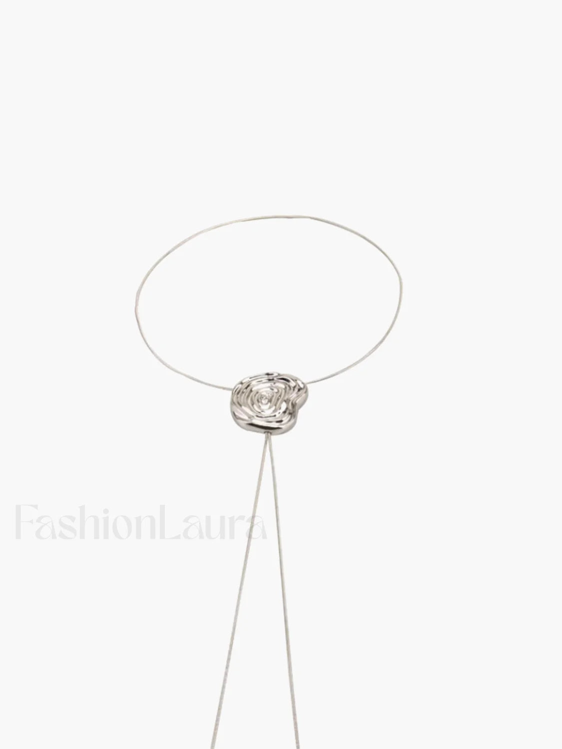 Flower Decor Graceful Drawstring Necklace
