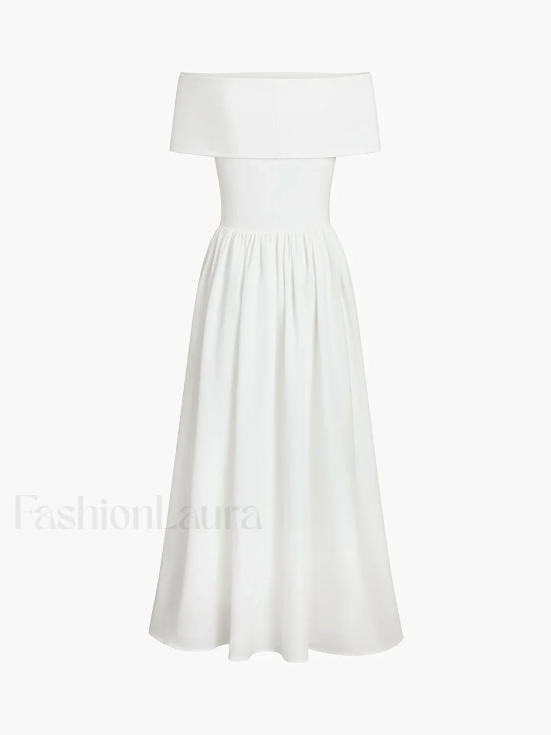 Frenchy Solid Graceful Off-Shoulder Long Dress