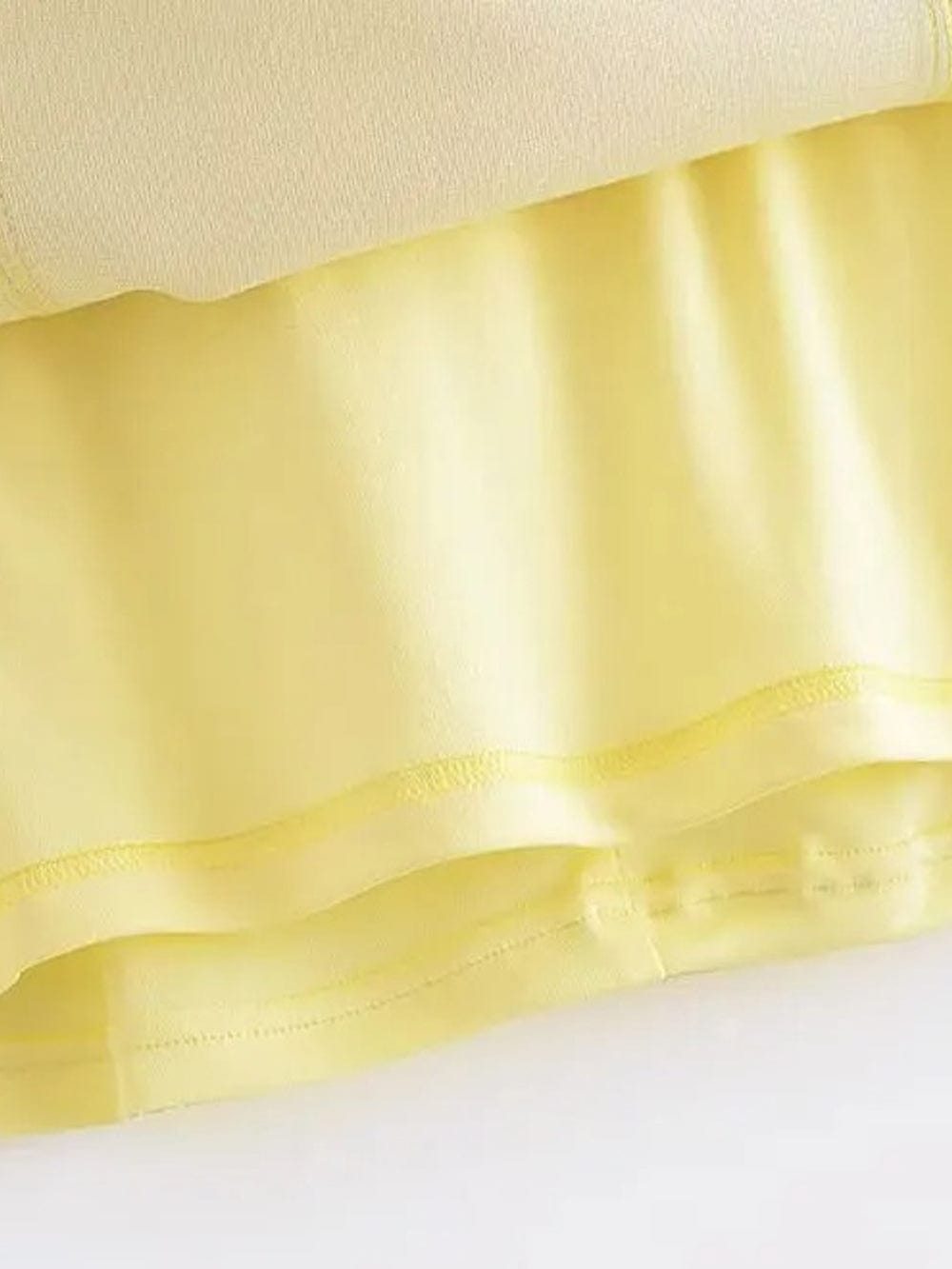 Yellow Faux Leather Strapless Sweetheart Bustier Cut Out Panel Mini Dress