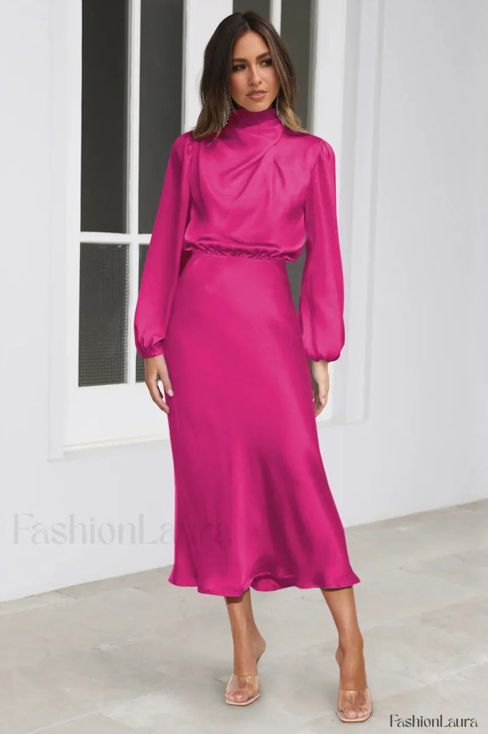 From The Source Charming High Neck Bridal Dress