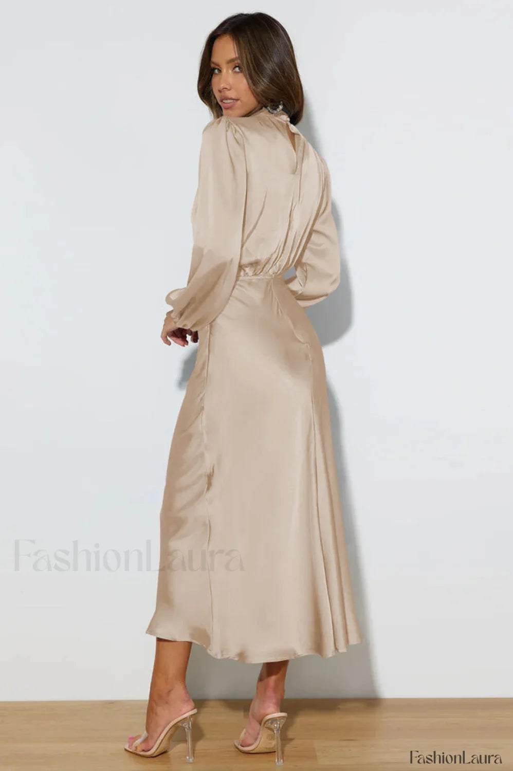 From The Source Charming High Neck Bridal Dress