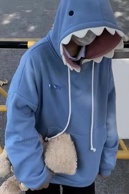 Funny Shark Patchwork Hoodie