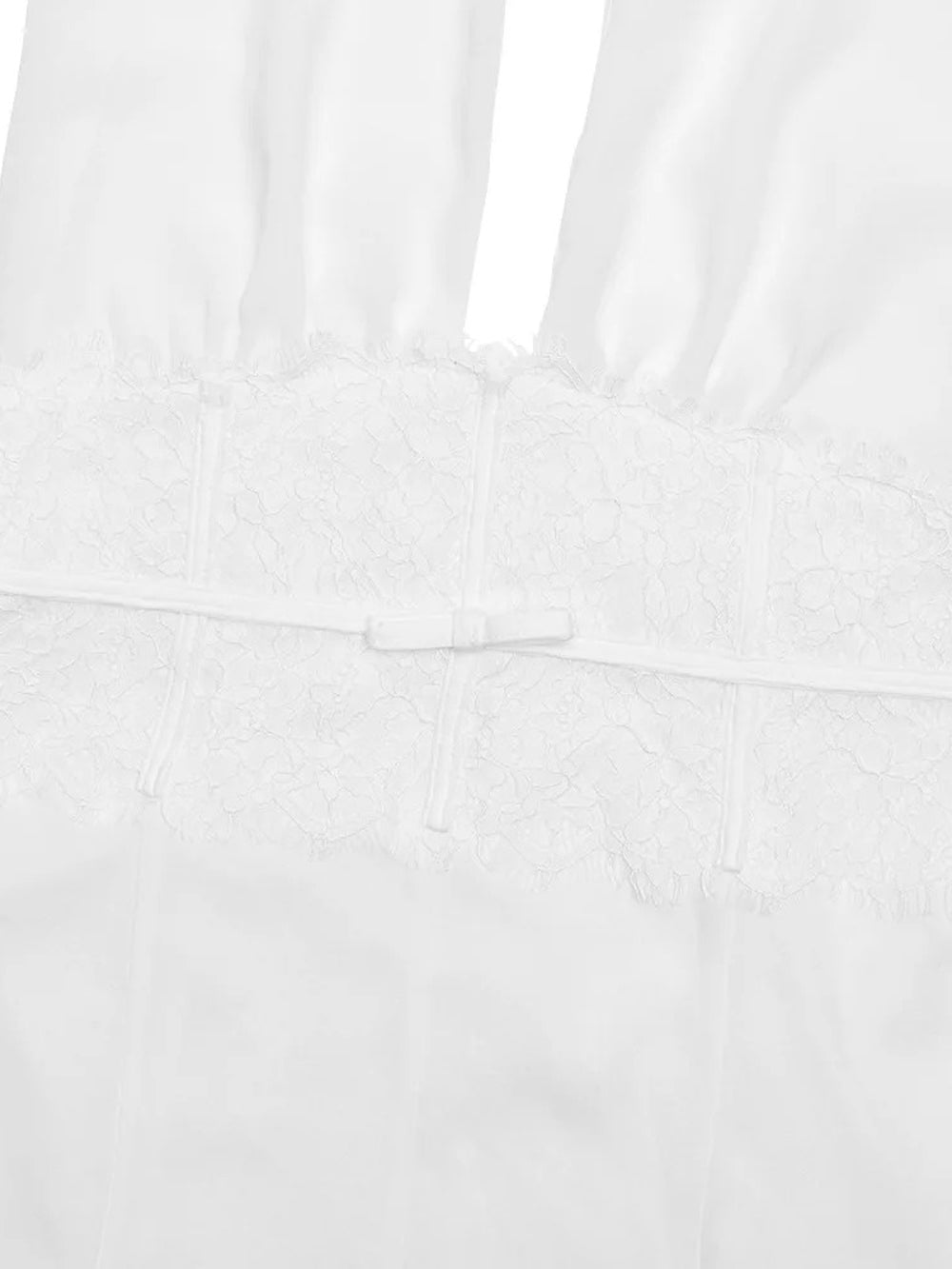 Halter Neck Deep V-Neck Lace Waistband Knife Pleat Mini Dress