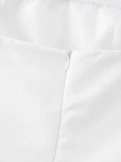 Strapless Princess Seam Flap Pocket Fit and Flare Mini Dress