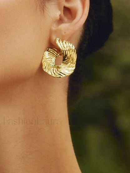 Geometric Irregular Graceful Texture Stud Earrings