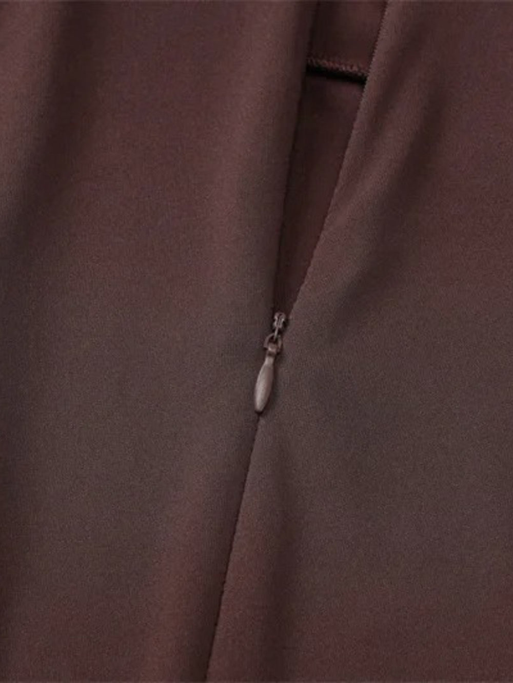 Brown Halter Mock Neck Ruched Wrap Waist High Split Maxi Dress