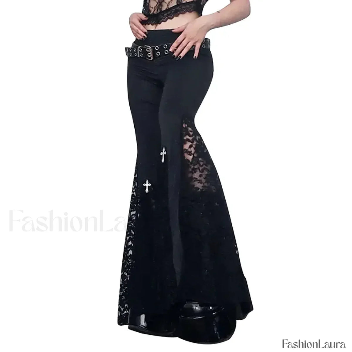 Goth Mall Flared Pants for Halloween