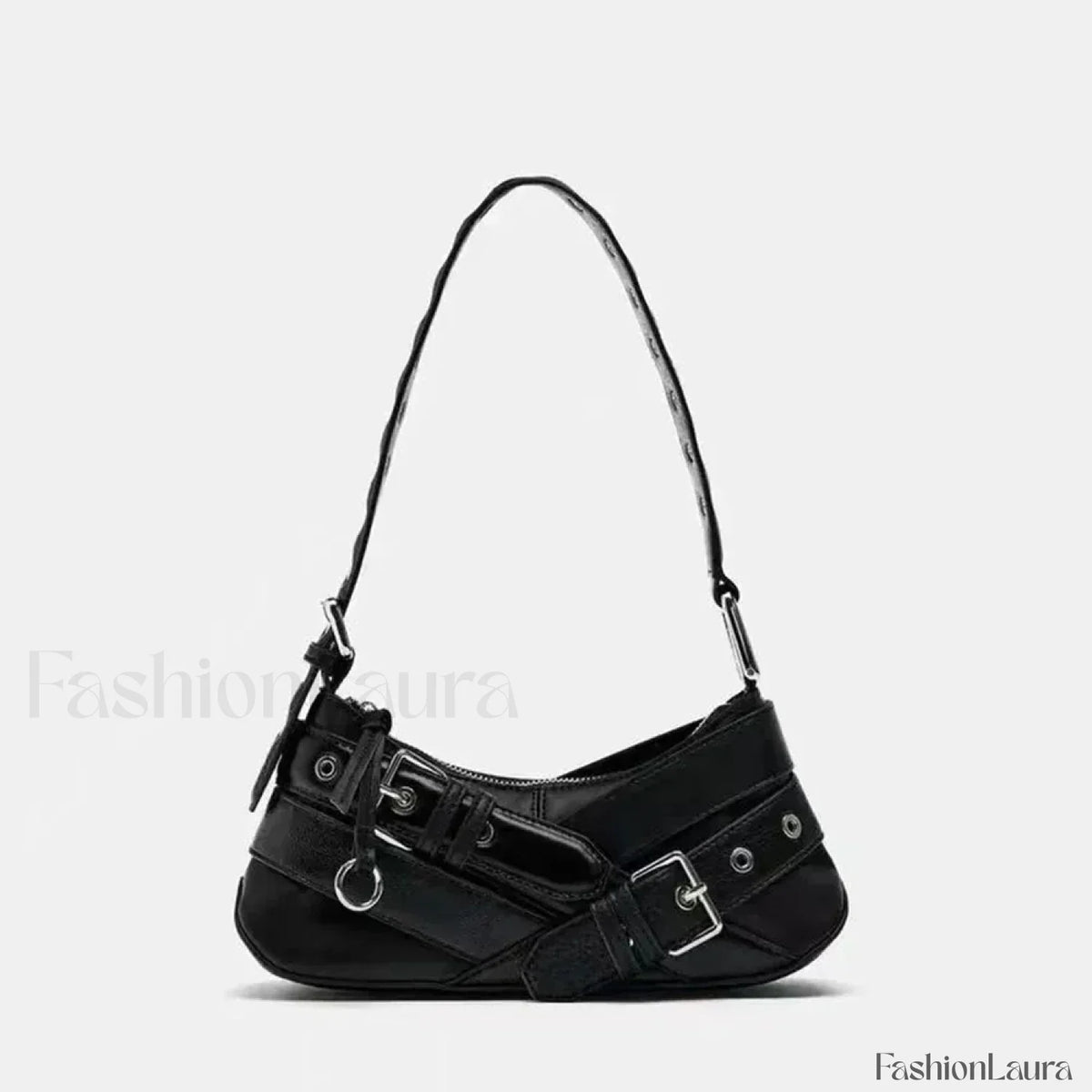 Goth Y2K Punk Rivet Chain School PU Leather Skeleton Fashion Women Backpack Bag