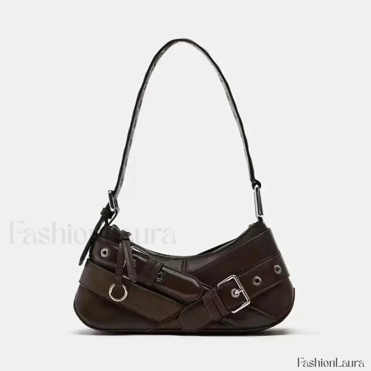 Goth Y2K Punk Rivet Chain School PU Leather Skeleton Fashion Women Backpack Bag