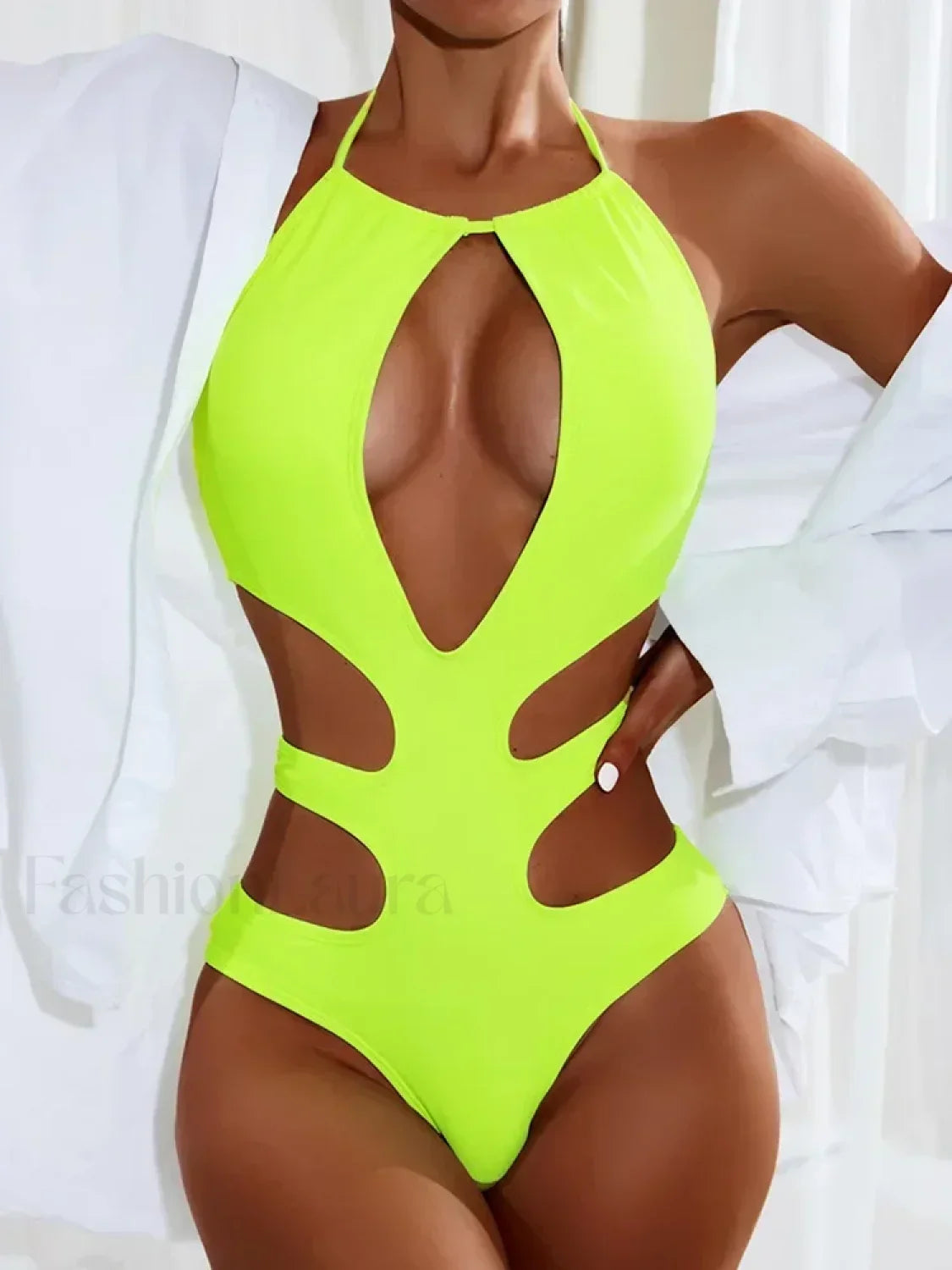 Halter Hollow Monokini Cut Out One Piece