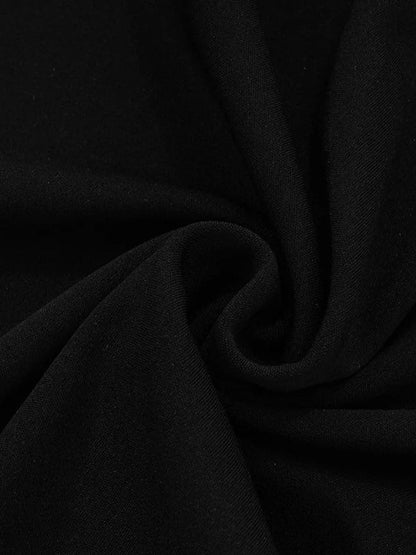 Black Mock Neck Cold Shoulder Ruched Side Panel Bodycon Mini Dress