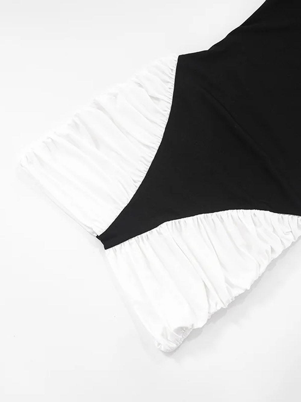 Black Mock Neck Cold Shoulder Ruched Side Panel Bodycon Mini Dress