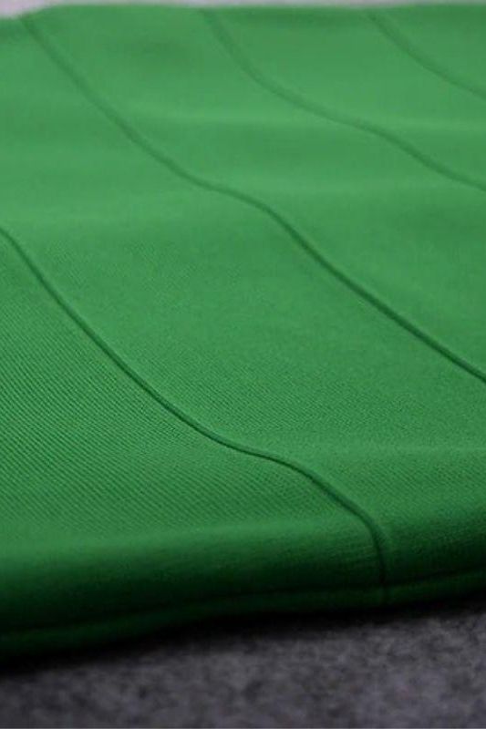 Emerald Green Sweetheart Criss Cross Waist Bandage Bodycon Midi Dress