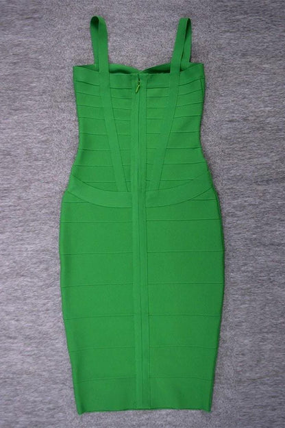 Emerald Green Sweetheart Wrap Criss Cross Bandage Bodycon Midi Dress