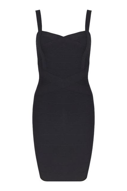 Classic Black Bandage Sweetheart Neck Criss Cross Bodycon Mini Dress