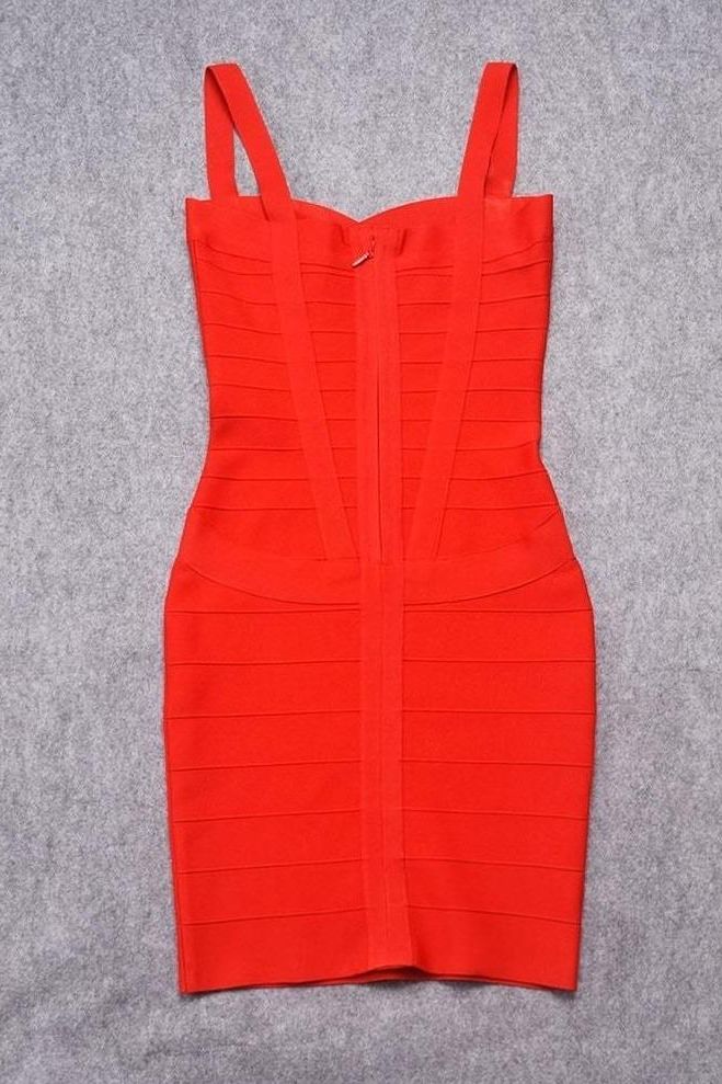 Lipstick Red Sweetheart Wide Strap Criss Cross Bandage Bodycon Mini Dress