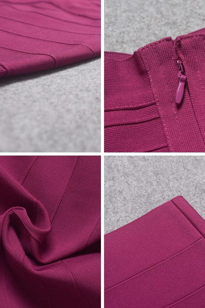 Magenta Pink Sweetheart Criss Cross Waist Bandage Bodycon Mini Dress