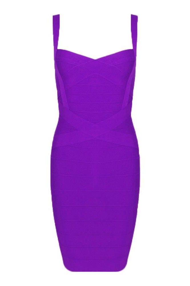 Plum Purple Sweetheart Criss Cross Waist Bandage Bodycon Mini Dress