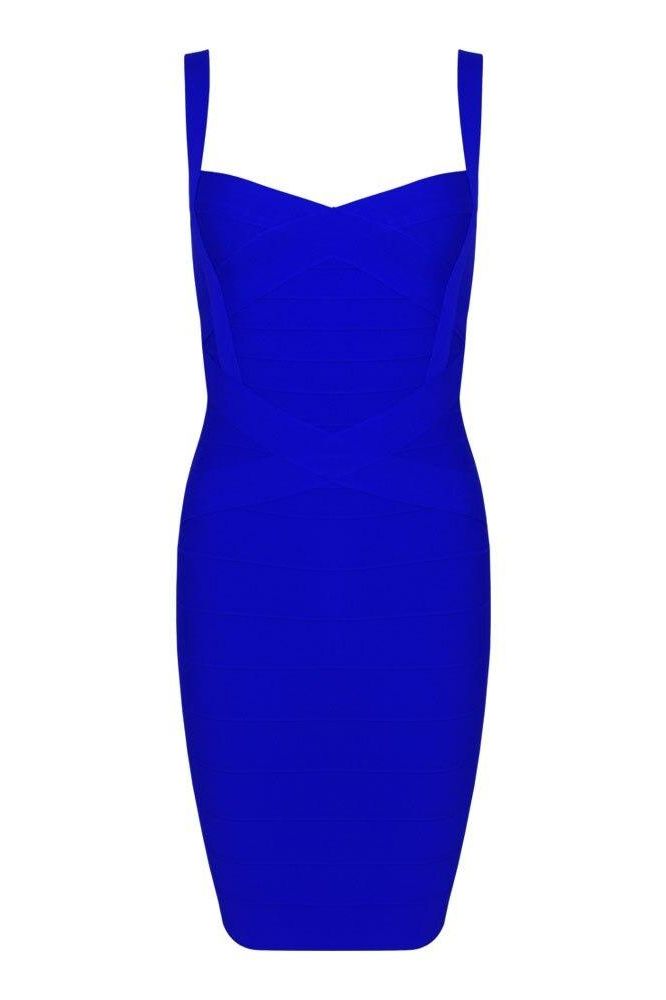Royal Blue Sweetheart Criss Cross Waist Bandage Bodycon Mini Dress
