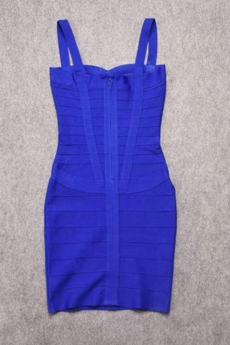 Royal Blue Sweetheart Criss Cross Waist Bandage Bodycon Mini Dress