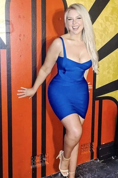 Silver Spaghetti Strap Scoop Neck Metallic Bodycon Mini Dress